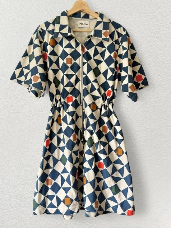 NWT Noble Utility Dress in Dorothy’s Quilt Print - Picture 2 of 6